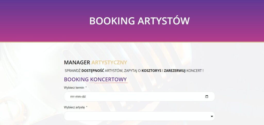 booking artystyczny